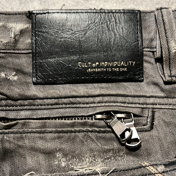 Cult of Individuality Jeans: 34Wx34L, Grey with white rips. - Picture 5 of 6